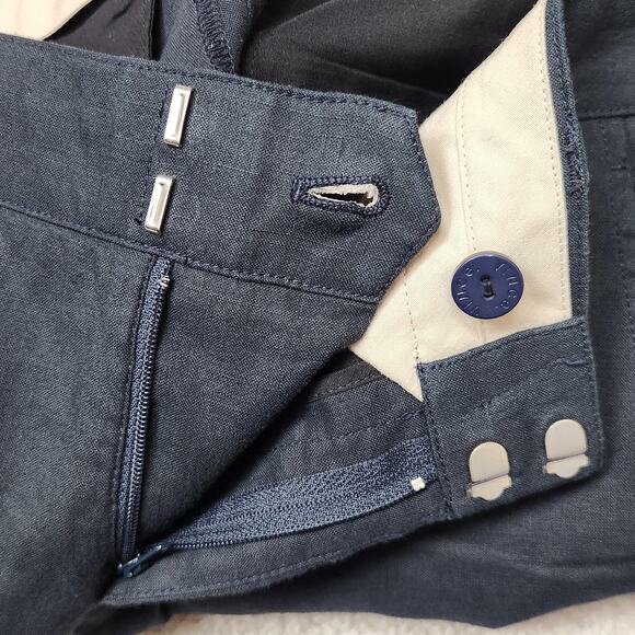 Vince Shorts Womens 2 Charcoal Linen Blend Bermuda Tailored Dressy V0528-20710 - Picture 6 of 9